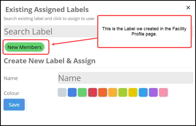Assigning a label to a user example