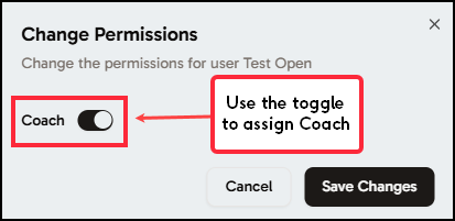 Coach permissions