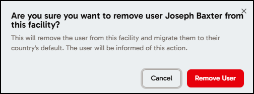 Confirm user removal