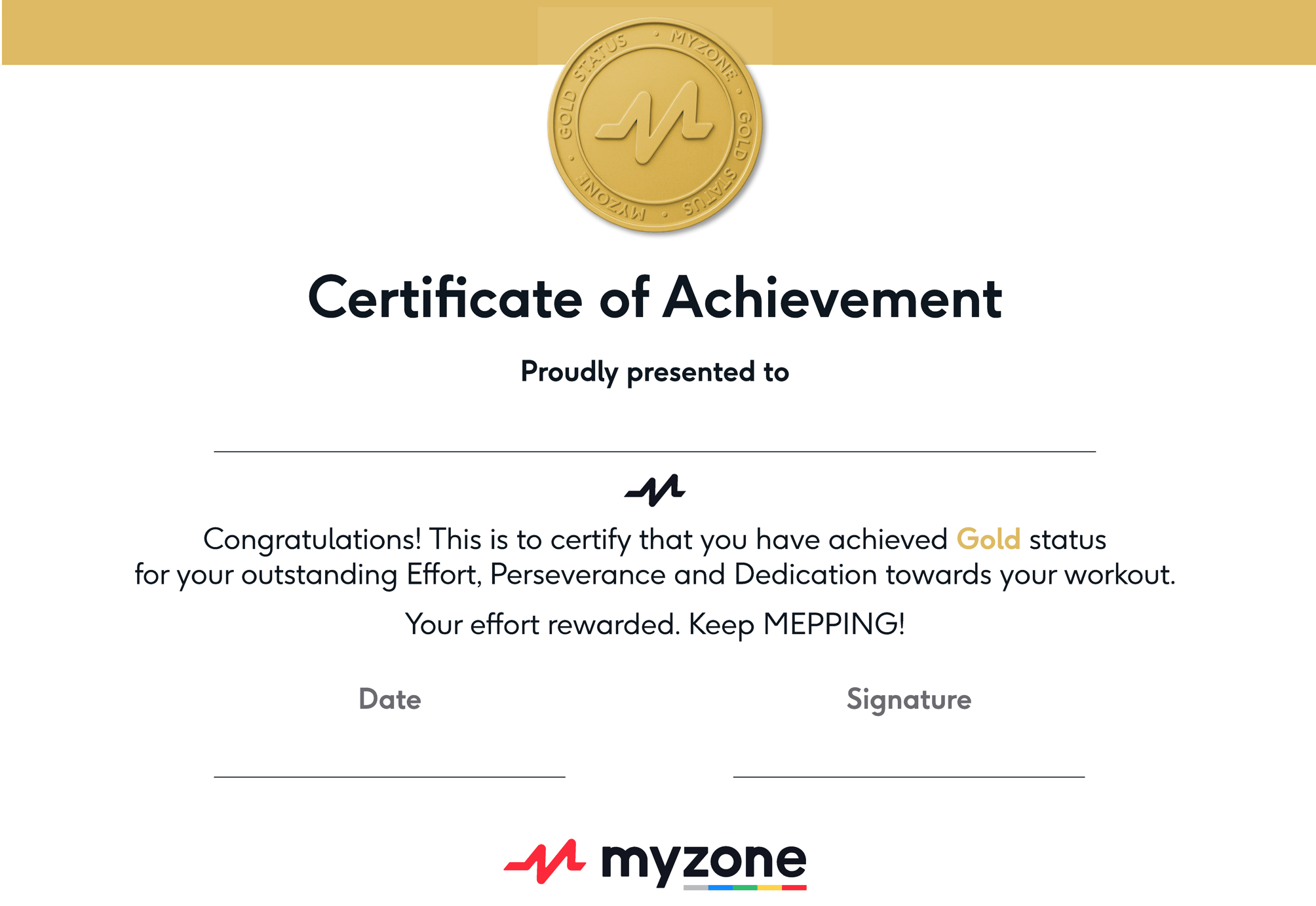 Free Status Certificate Example Myzone Status Certificates of Achievement