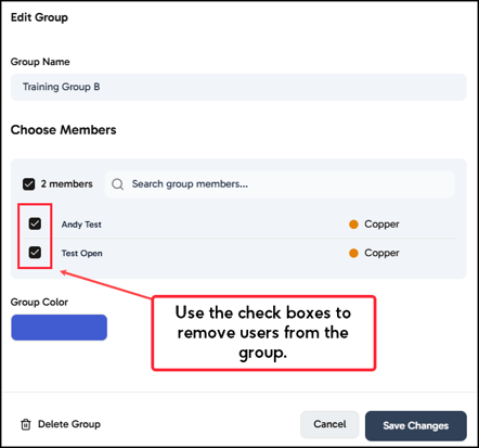 Removing users