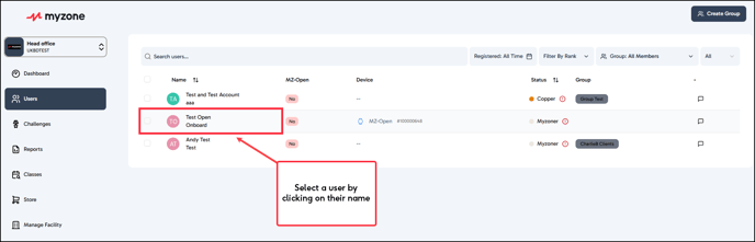 Select a user
